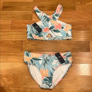 Abercrombie Kids Tropical Floral Bikini - Blue and Orange
